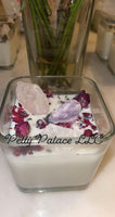 16oz Amethyst & Rose/Clear Quartz Candle